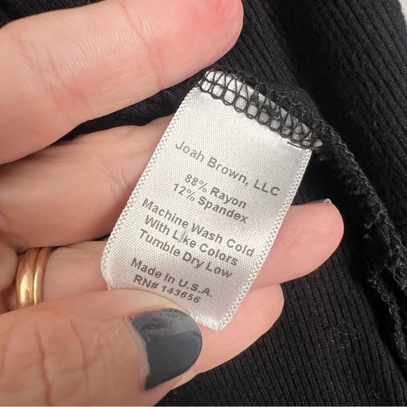 JOAH BROWN Cardigan Cardi Black Long Dister open front drape medium large M L - Picture 4 of 4